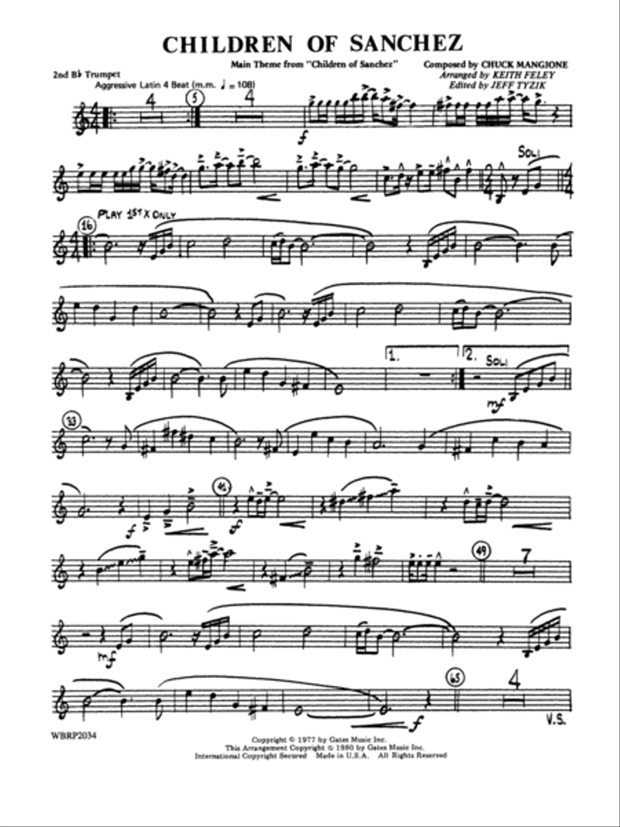 Children of Sanchez: 2nd B-flat Trumpet Jazz Ensemble scores gallery preview page 1