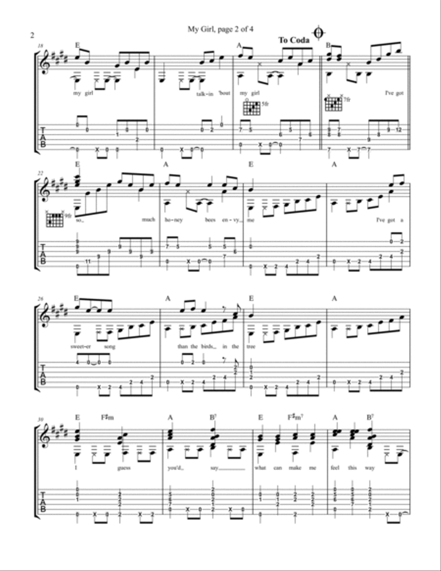 My Girl My Girl Electric Guitar scores gallery preview page 3
