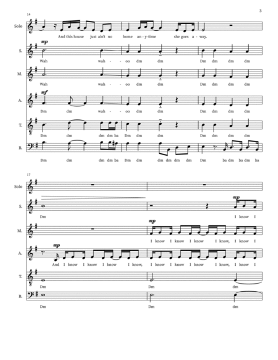 Ain't No Sunshine Divisi scores gallery preview page 3