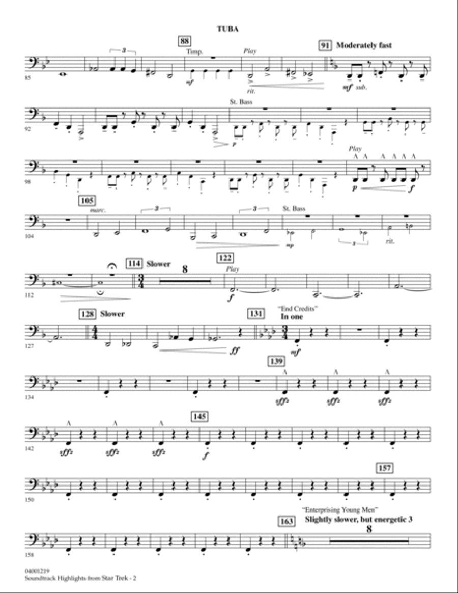 Star Trek - Soundtrack Highlights - Tuba Concert Band scores gallery preview page 2