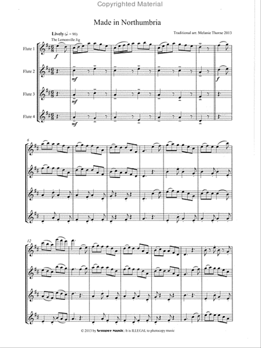 Made in Northumbria Made in Northumbria Flute Quartet scores gallery preview page 2