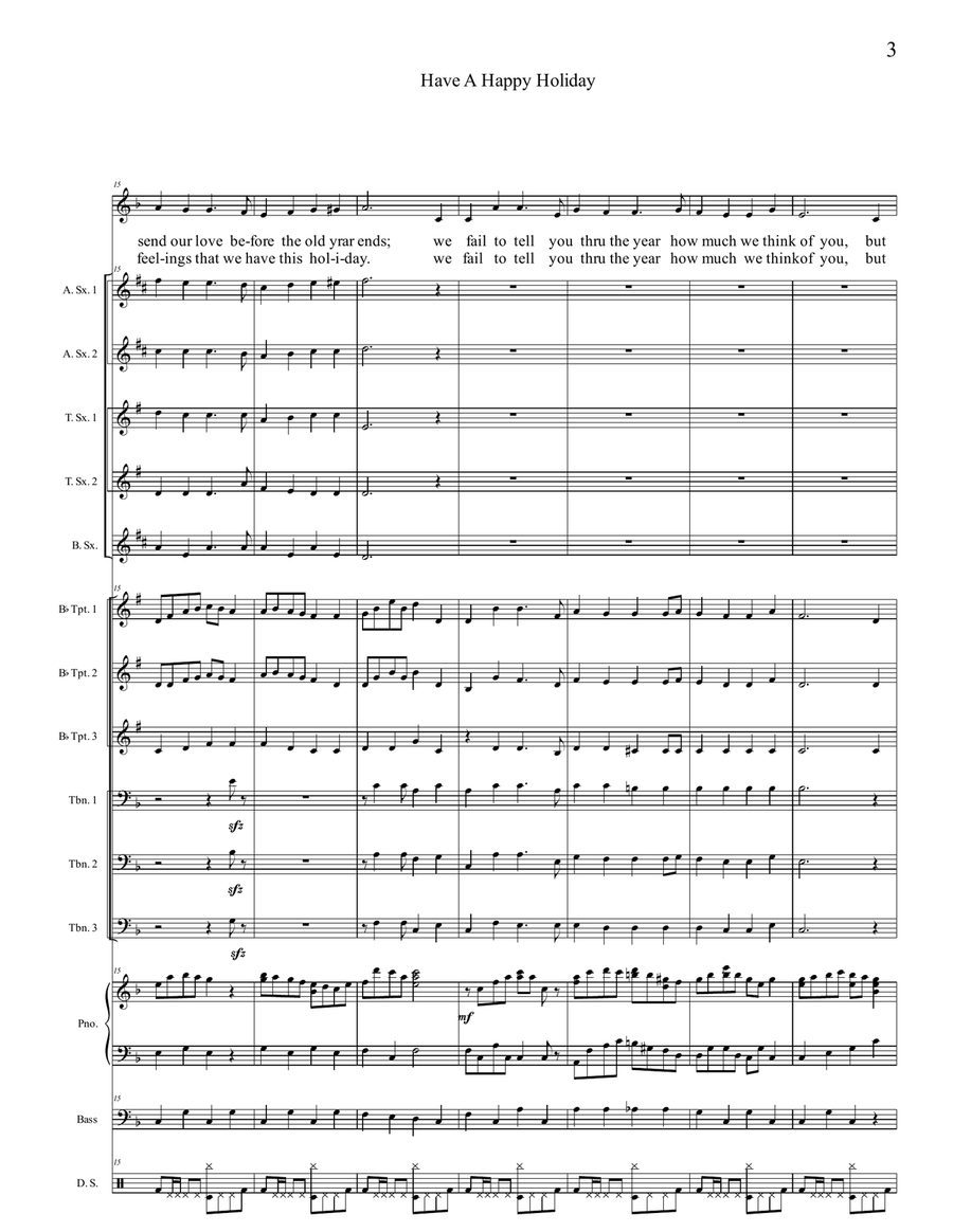 Have A Happy Holiday Piano, Vocal scores gallery preview page 3