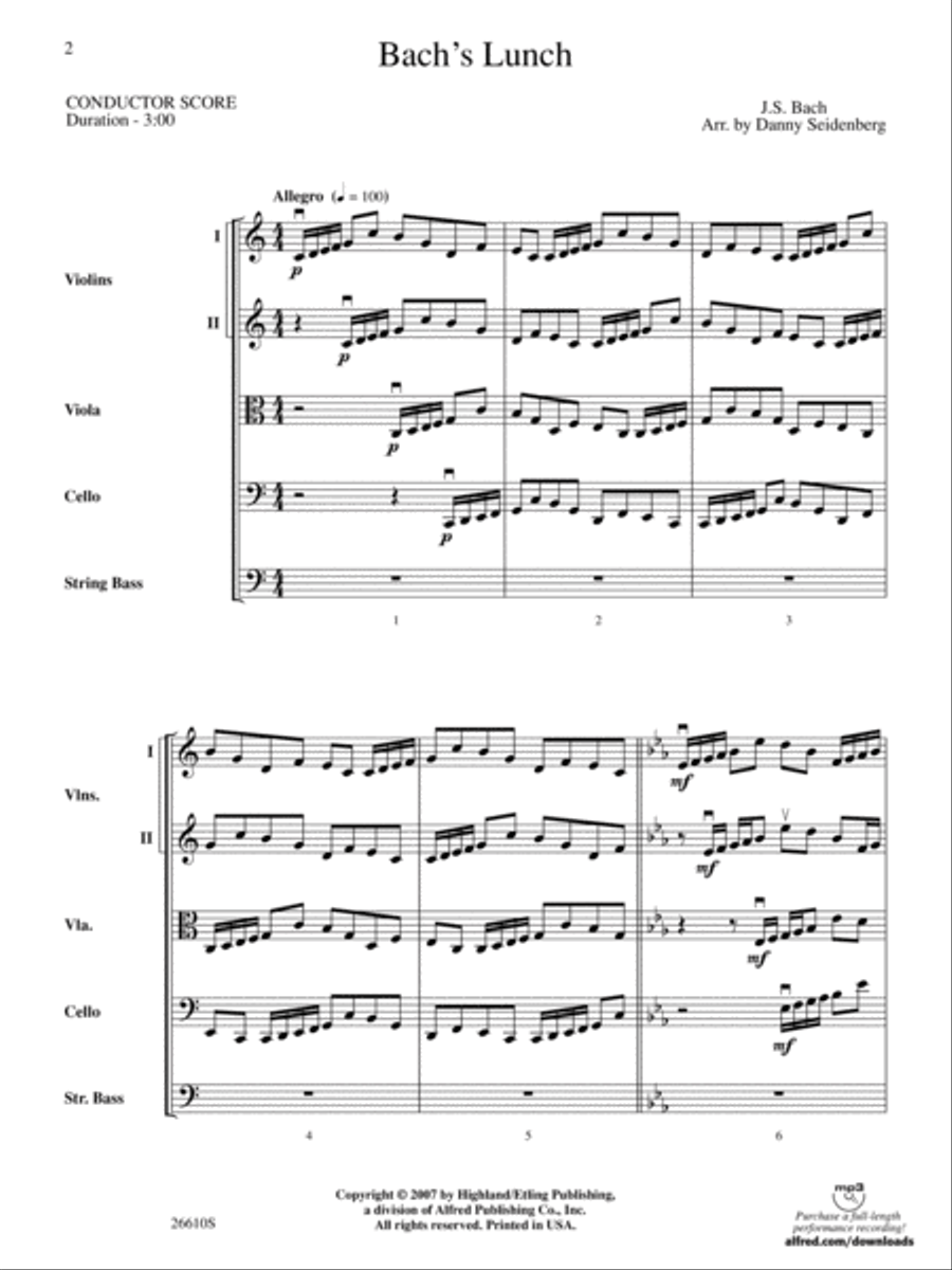 Bach's Lunch: Score String Orchestra scores gallery preview page 2