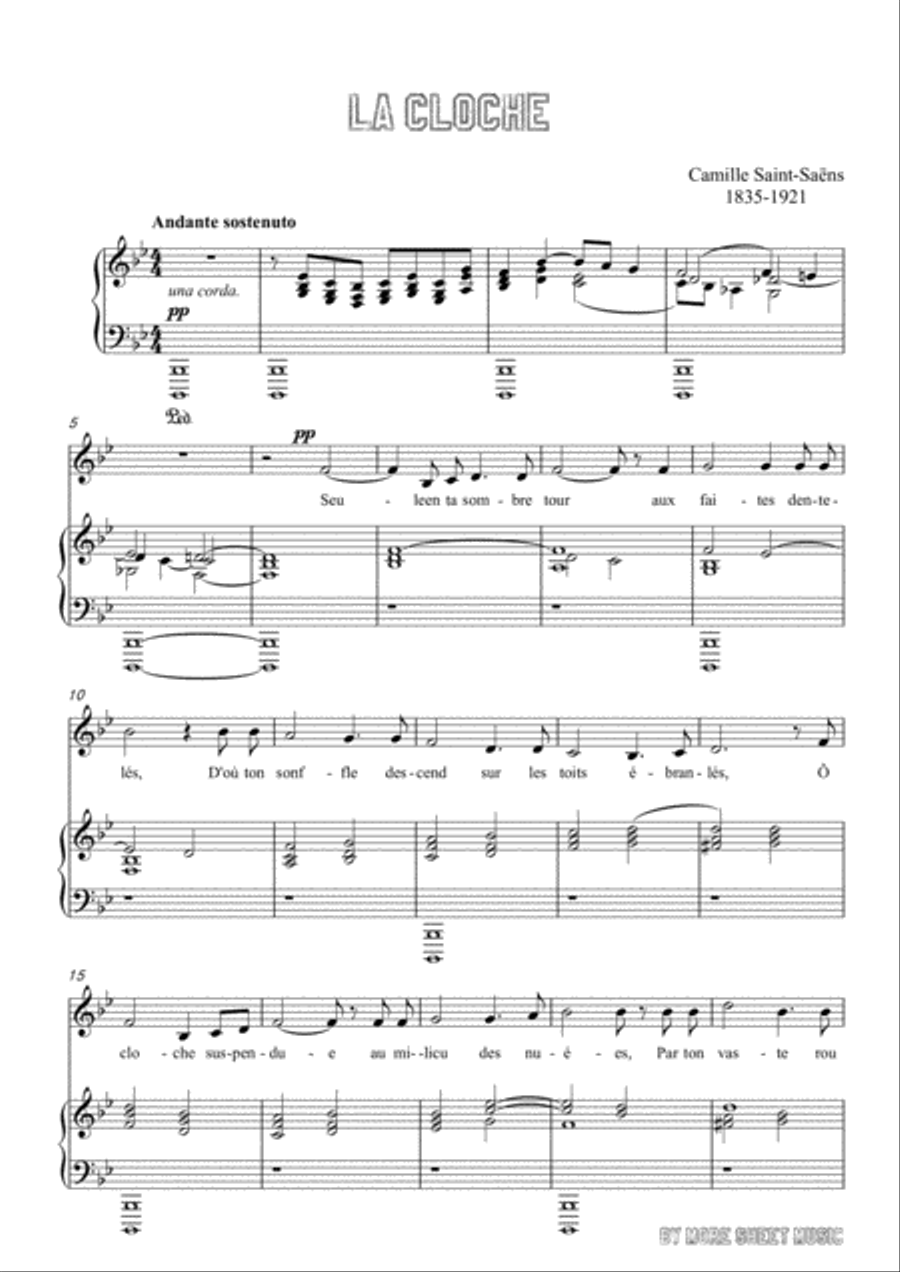 Saint-Saëns-La cloche in B flat Major,for Voice and Piano Saint-Saëns-La cloche in B flat Major,for Voice and Piano Voice Solo scores gallery preview page 3