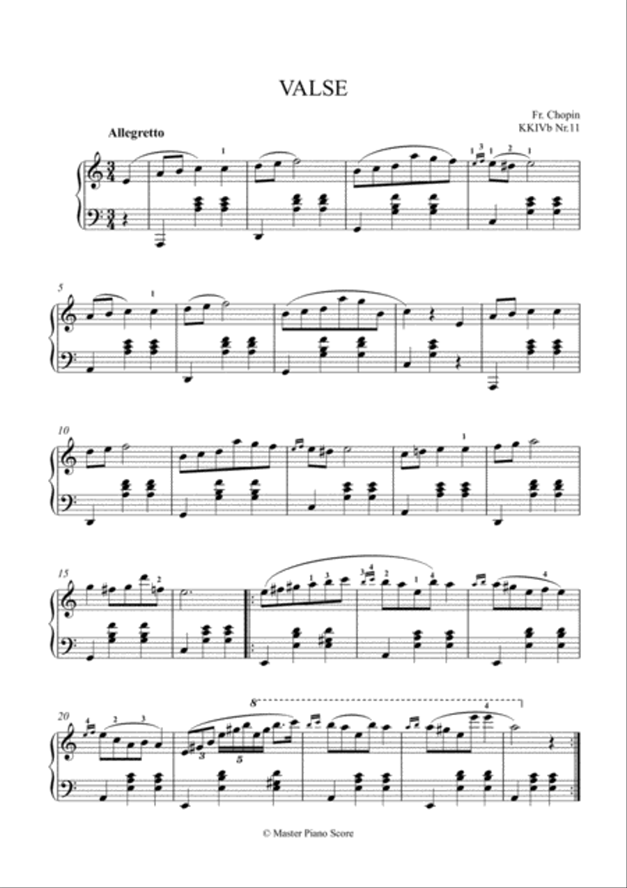 Chopin - Waltz in a minor for piano solo Piano Solo scores gallery preview page 2