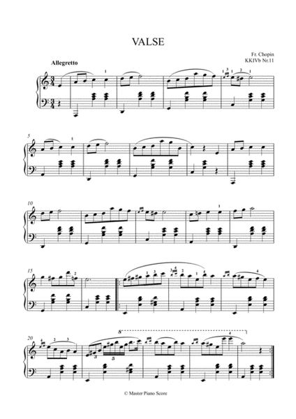 Chopin - Waltz in a minor for piano solo image number null