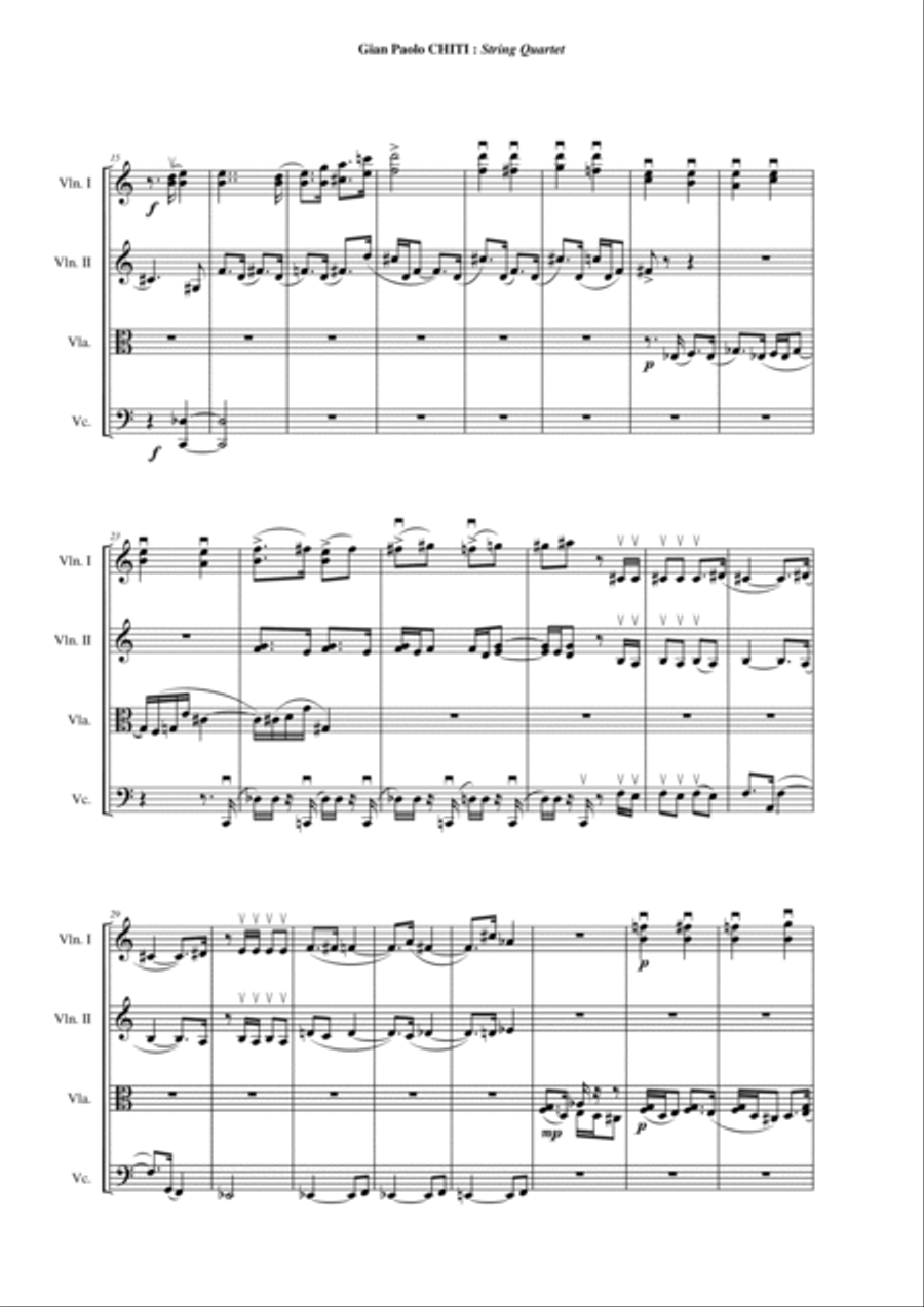 Gian Paolo Chiti : Quartetto per Archi, study score String Quartet scores gallery preview page 3