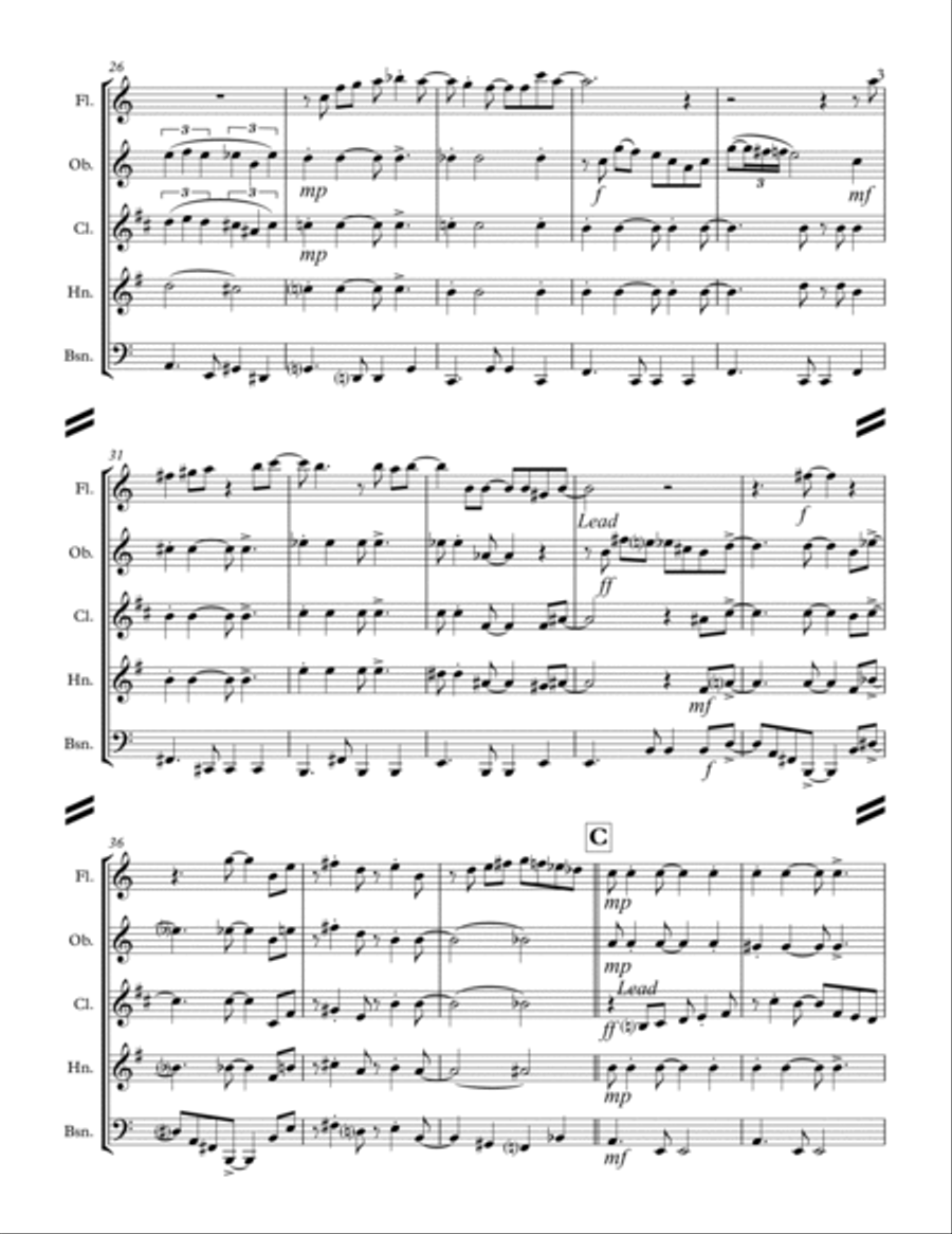 This Masquerade Woodwind Quintet scores gallery preview page 3