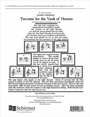 Book cover for Toccatas for the Vault of Heaven (Score & Electronic Media)