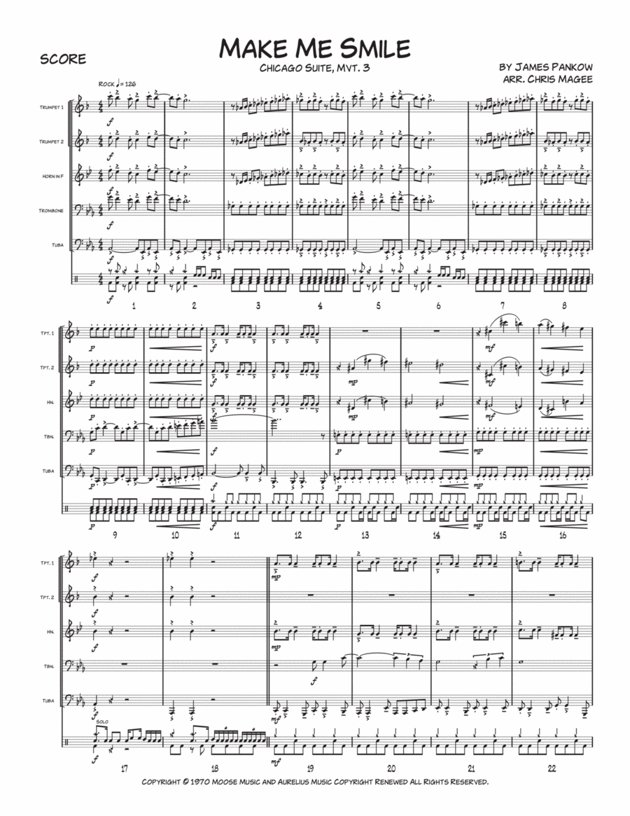 Make Me Smile Brass Quintet scores gallery preview page 1