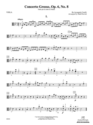 Concerto Grosso, Op. 6, No. 8: Viola