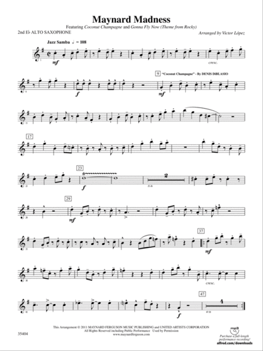 Maynard Madness: 2nd E-flat Alto Saxophone Concert Band scores gallery preview page 1