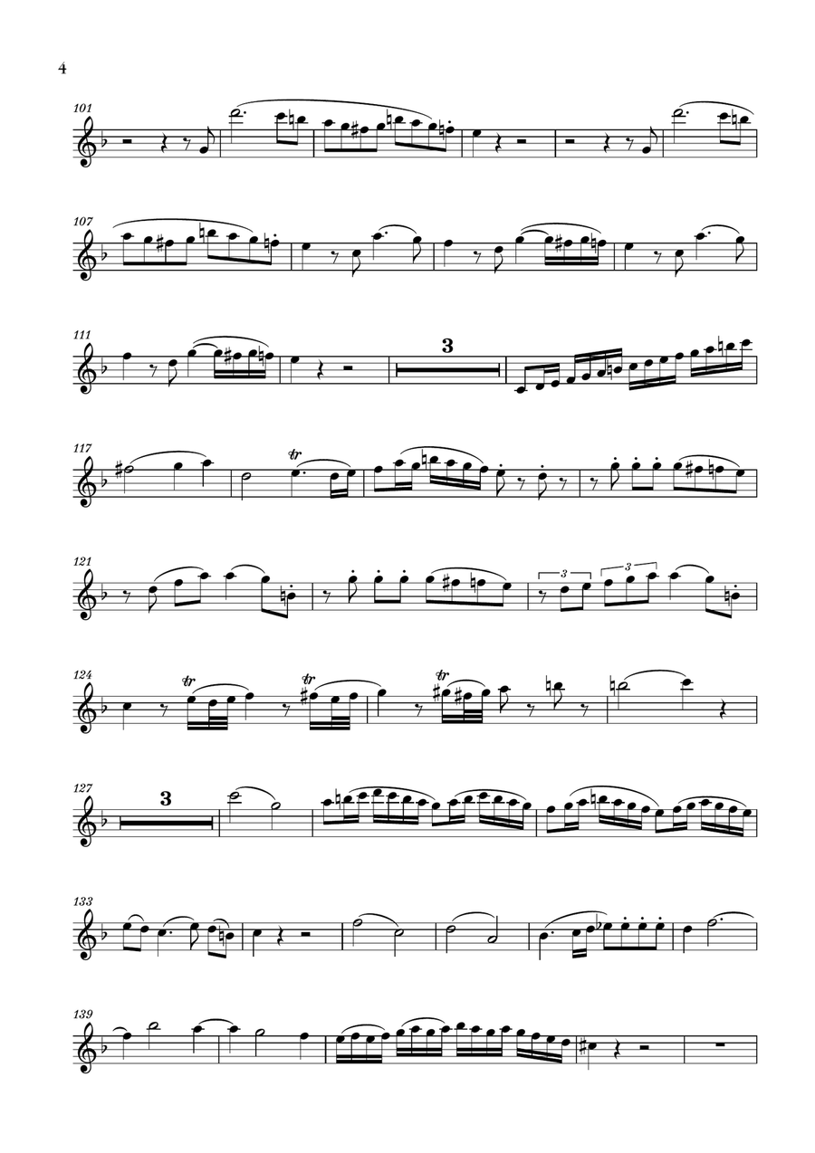 Mozart - Oboe Quartet (KV 370) - Allegro - Oboe part Woodwind Quartet scores gallery preview page 4