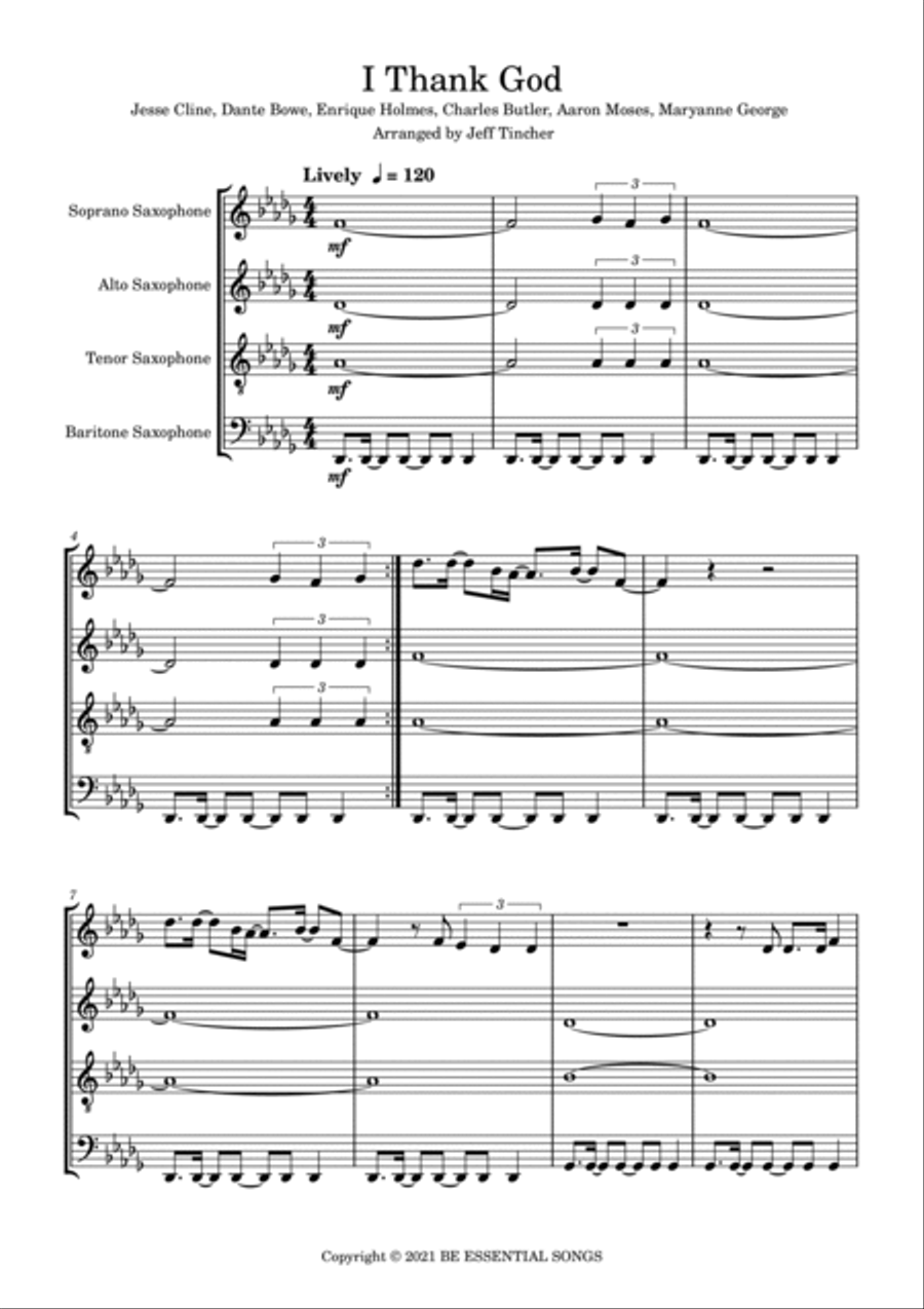 I Thank God Woodwind Quartet scores gallery preview page 2