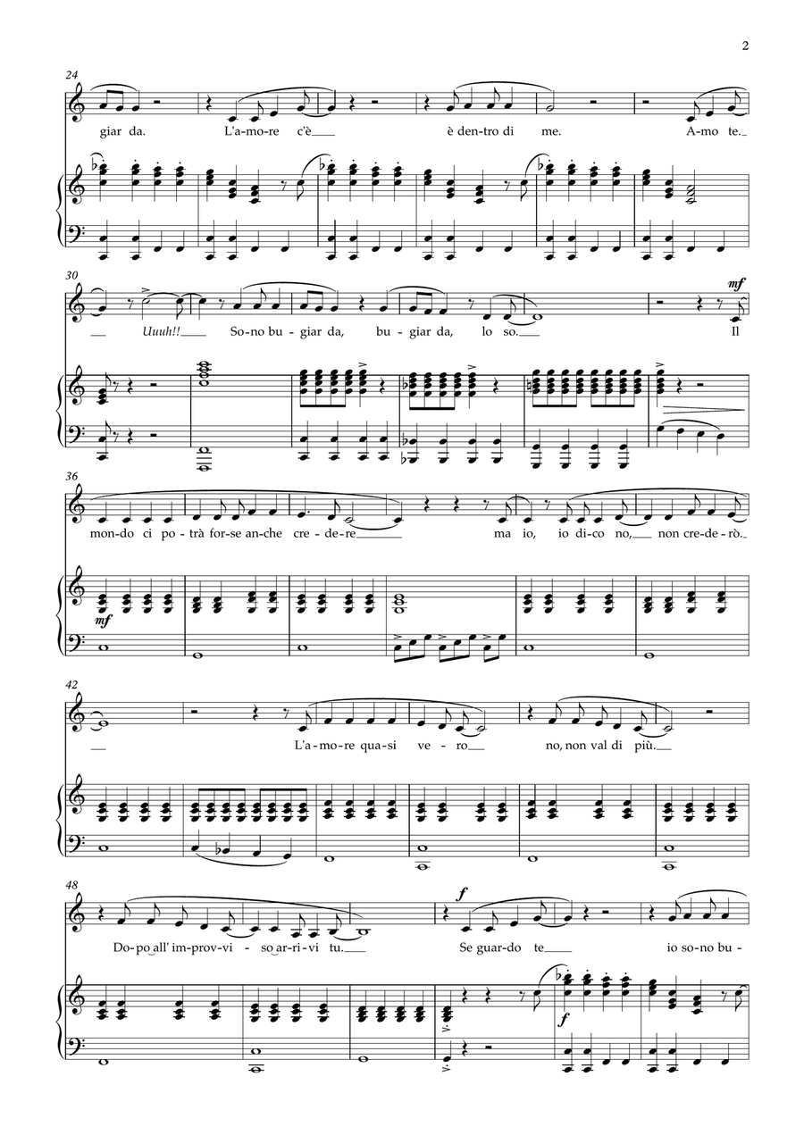 Sono Bugiarda Piano, Vocal scores gallery preview page 2