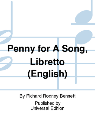 Book cover for Penny For A Song, Libretto (English)