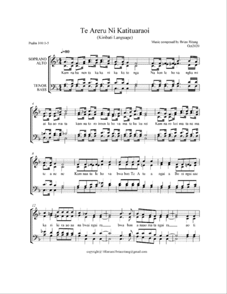 Psalmody 0002br in Kiribati Language Bible Small Ensemble scores gallery preview page 2