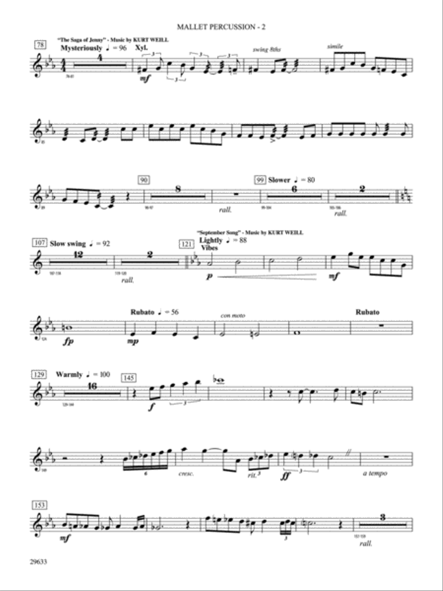 A Tribute to Kurt Weill: Mallets Concert Band scores gallery preview page 2