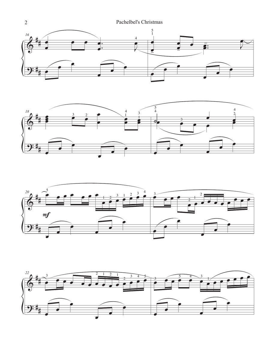 Pachelbel's Christmas (We Wish You a Merry Christmas and Canon in D) Studio Use Piano Method scores gallery preview page 3