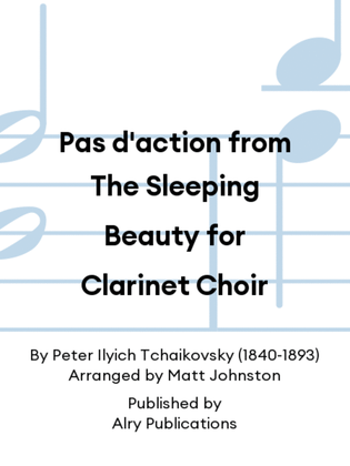 Book cover for Pas d'action from The Sleeping Beauty for Clarinet Choir