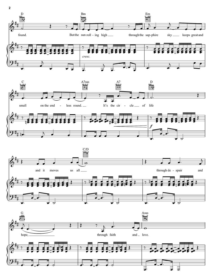 Circle Of Life (from The Lion King: Broadway Musical) Acoustic Guitar scores gallery preview page 2