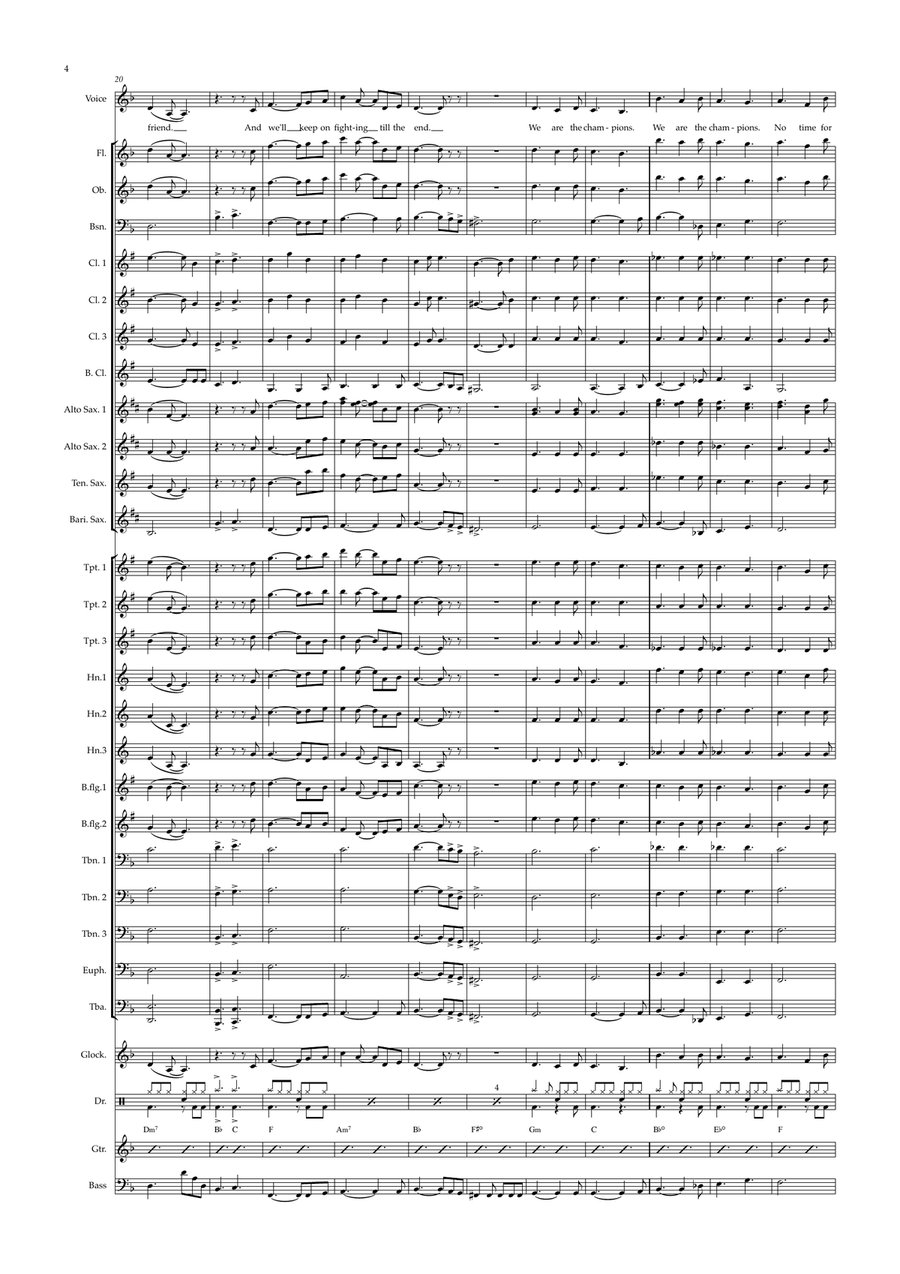 We Are The Champions Concert Band scores gallery preview page 6