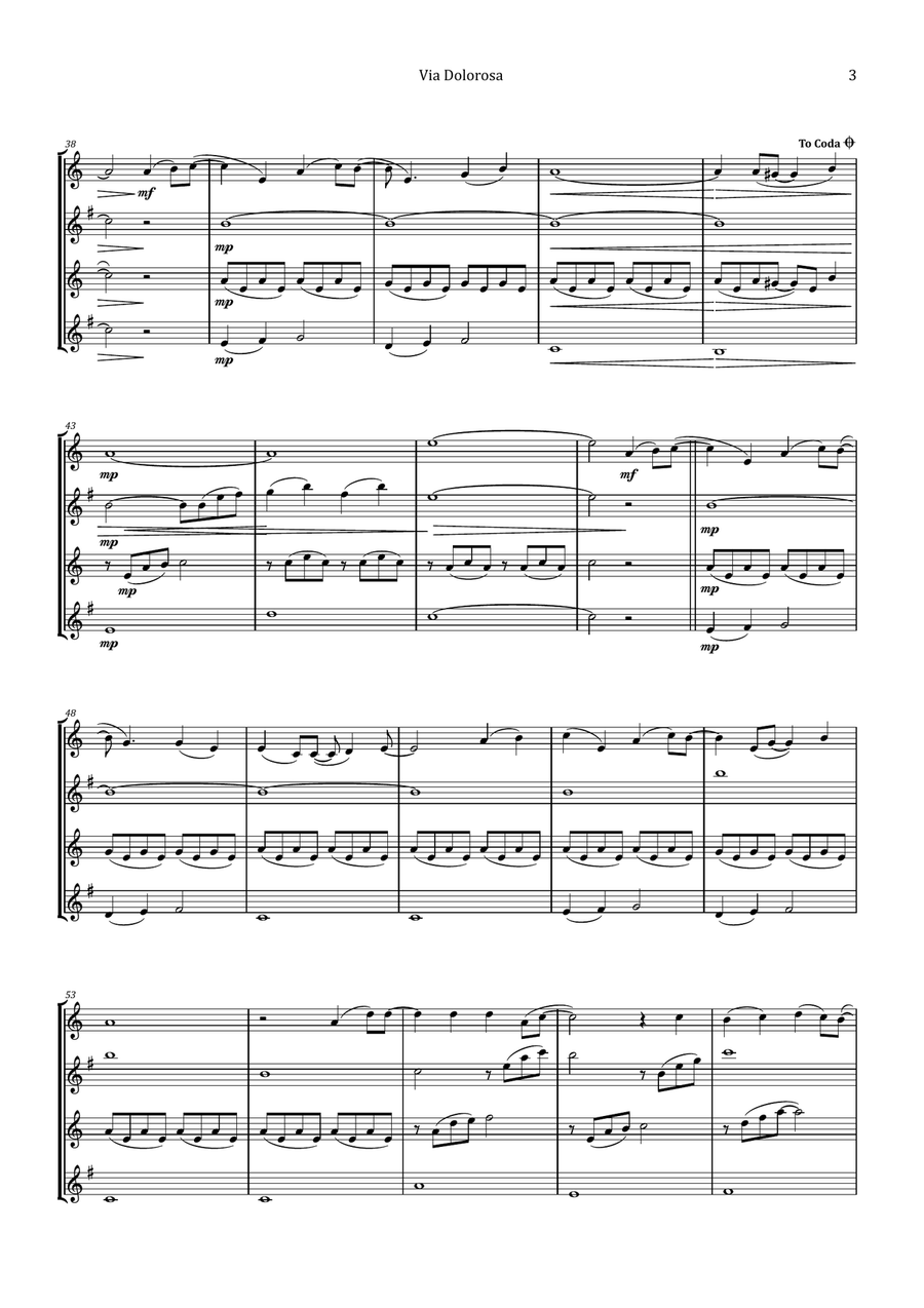 Via Dolorosa Saxophone Quartet scores gallery preview page 3