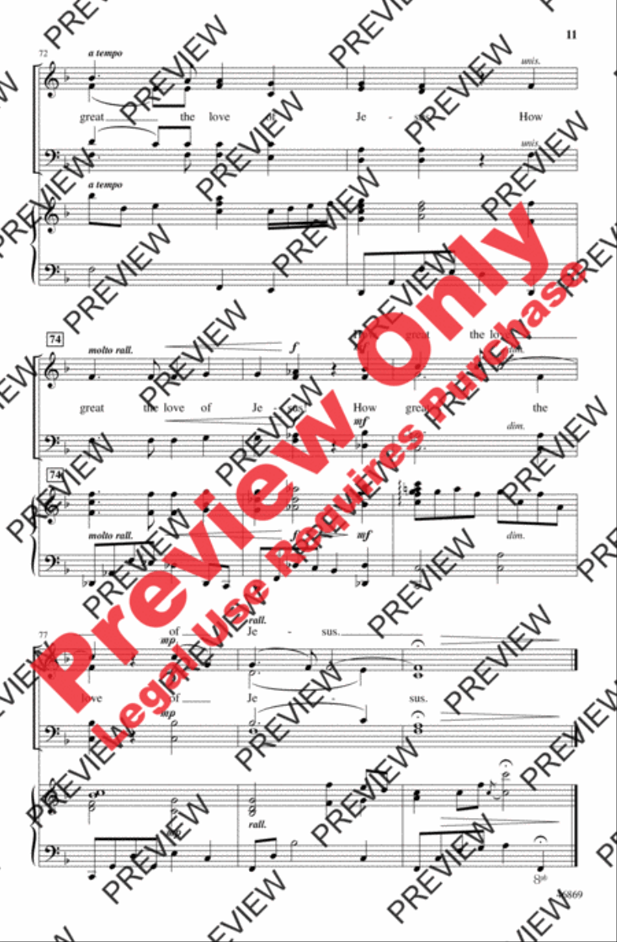 How Great the Love of Jesus 4-Part scores gallery preview page 11