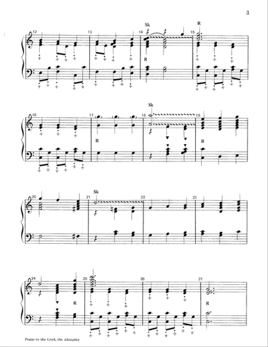 Praise to the Lord the Almighty 3-Octaves scores gallery preview page 3