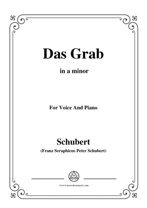 Book cover for Schubert-Das Grab,in a minor,for Voice and Piano