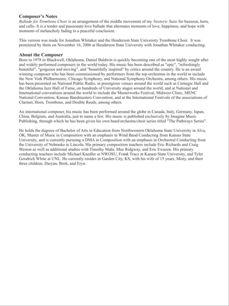 Ballade Trombone scores gallery preview page 2