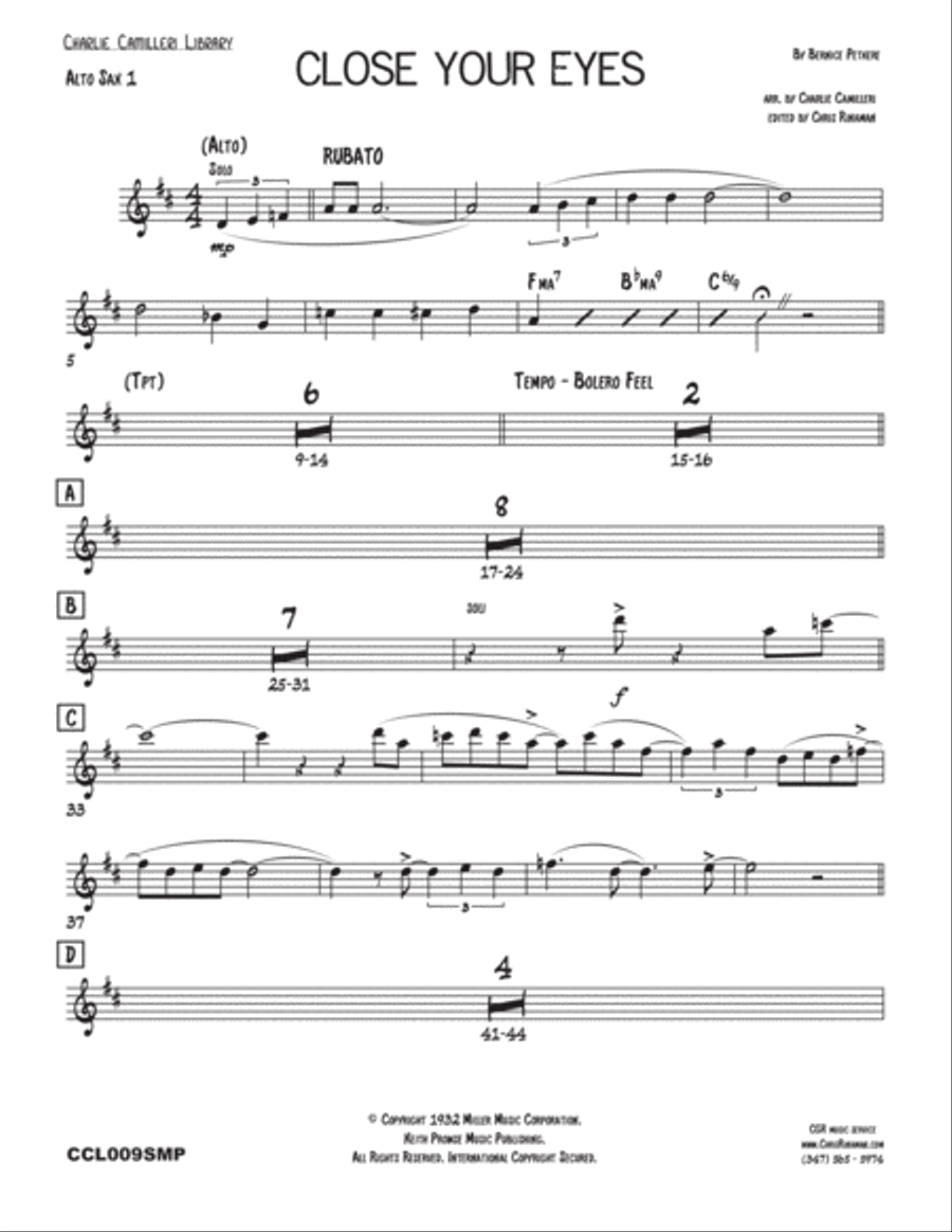 Close Your Eyes Close Your Eyes Jazz Ensemble scores gallery preview page 5