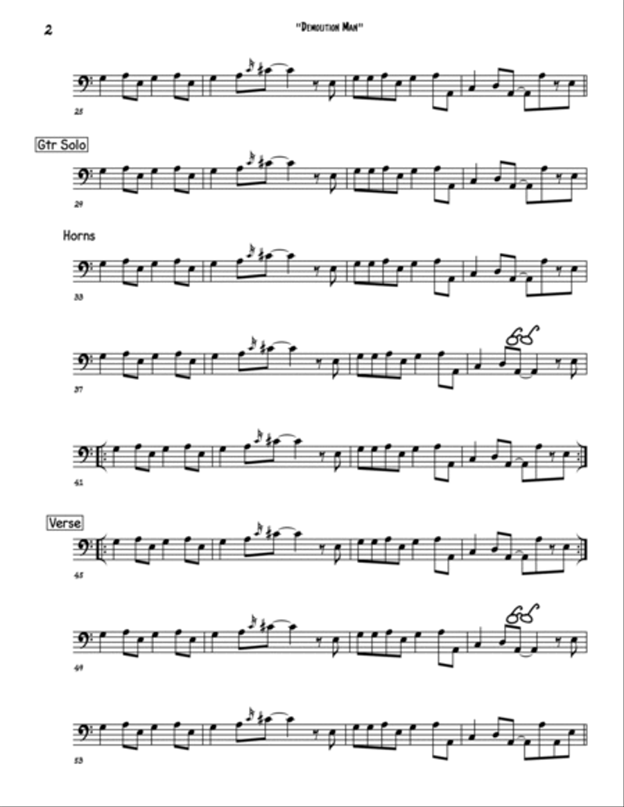 Demolition Man Bass Guitar scores gallery preview page 2