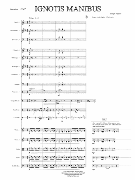 Ignotis Manibus (The Unseen Hand) - complete score and parts image number null