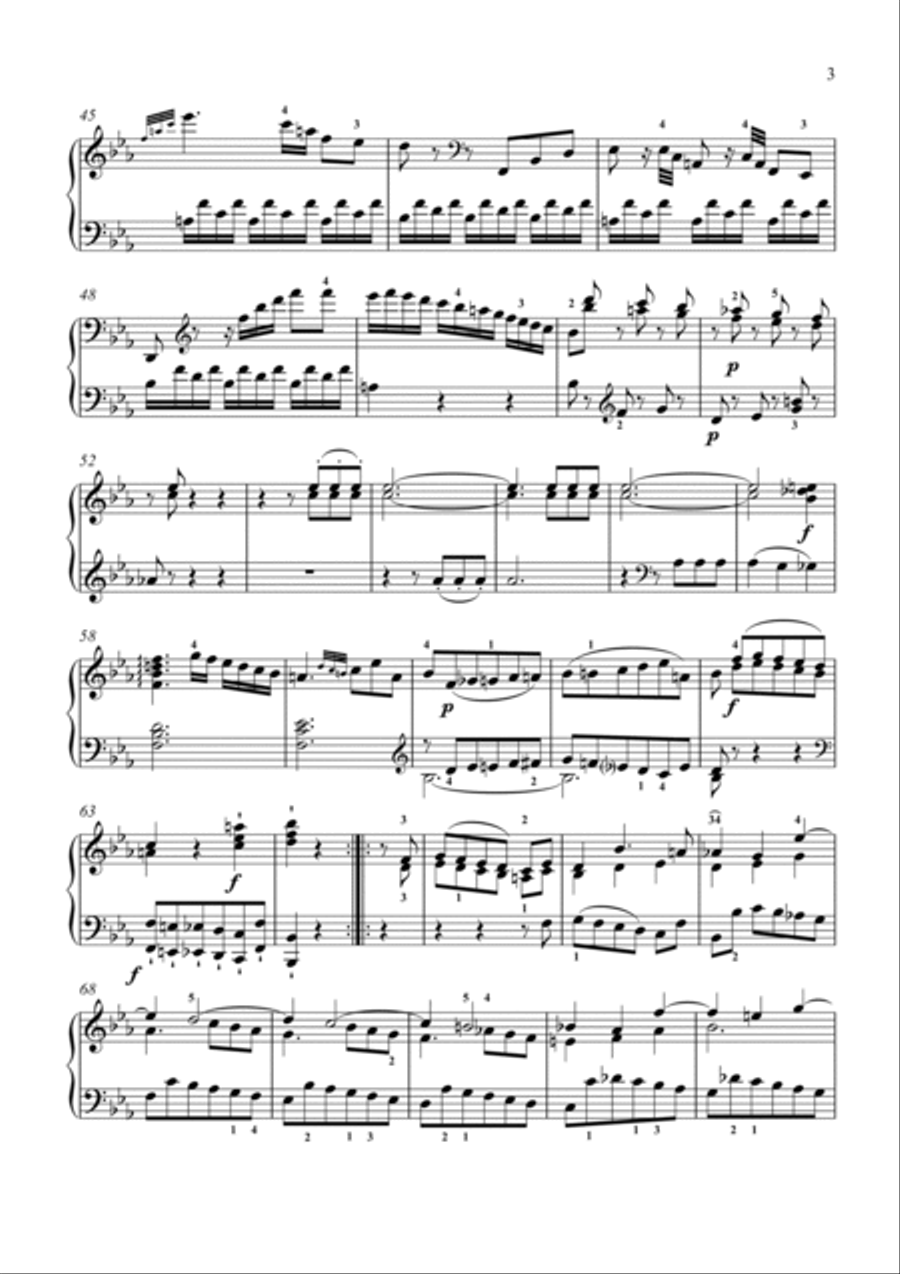 Haydn-Piano Sonata in E♭ major,Hob.XVI.49(Piano solo) Small Ensemble scores gallery preview page 4