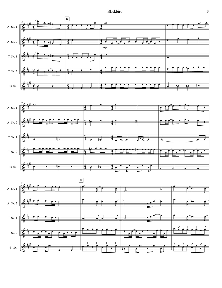 Blackbird Blackbird Woodwind Quintet scores gallery preview page 4