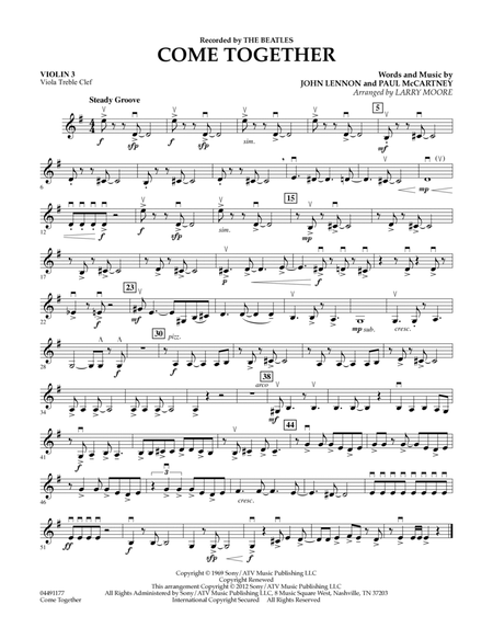 Come Together - Violin 3 (Viola Treble Clef)