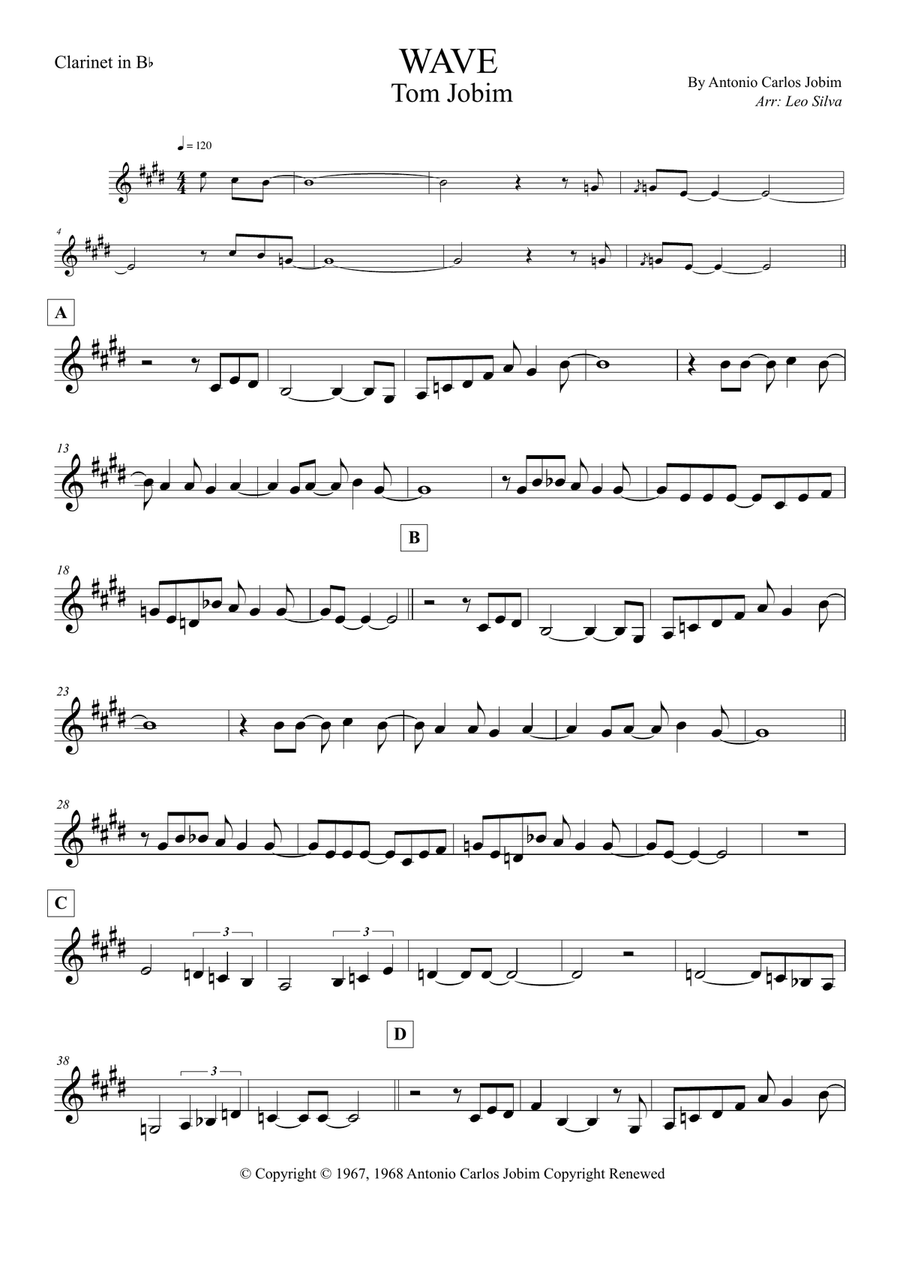 Wave B-Flat Clarinet scores gallery preview page 1