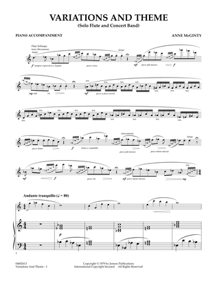 Book cover for Variations And Theme (for Flute Solo And Band) - Piano Accompaniment