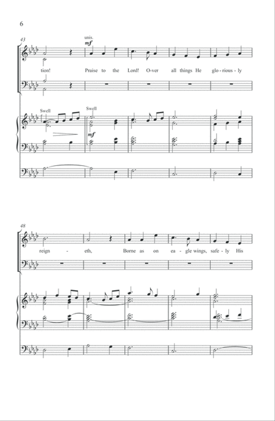 Praise to the Lord, the Almighty 4-Part scores gallery preview page 5