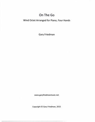 Book cover for On The Go Wind Octet Arranged for Piano, Four Hands