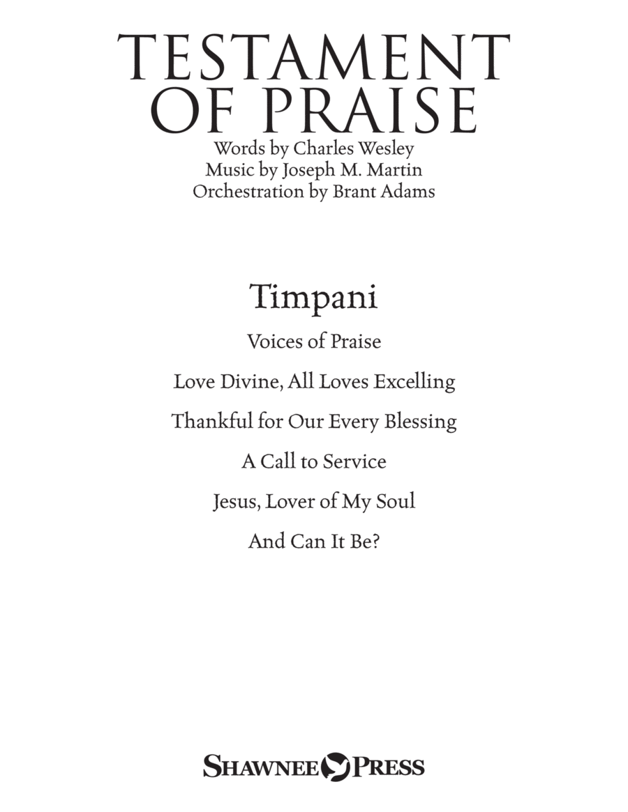 Testament of Praise (A Celebration of Faith) - Timpani