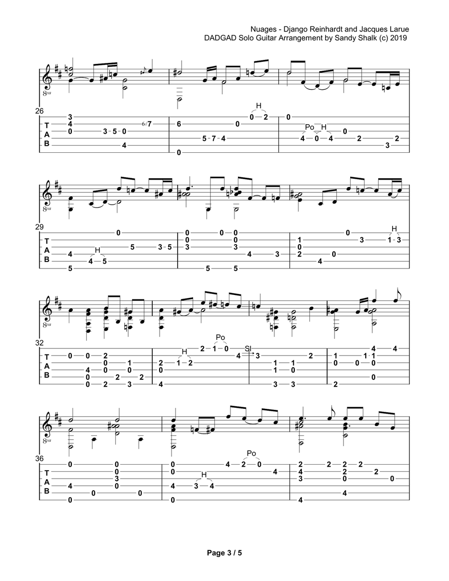 Nuages Nuages Electric Guitar scores gallery preview page 3