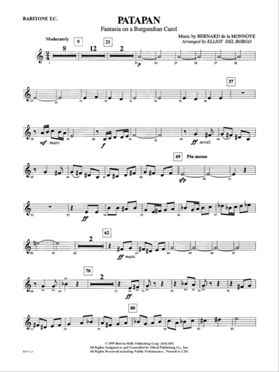Patapan: Baritone T.C. Patapan: Baritone T.C. Concert Band scores gallery preview page 1