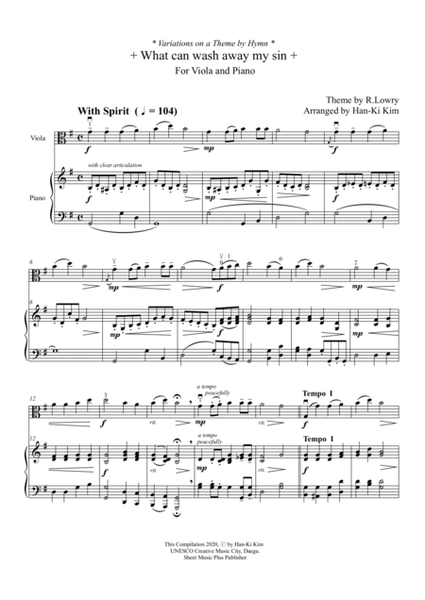 What can wash away my sin (For Viola and Piano) image number null
