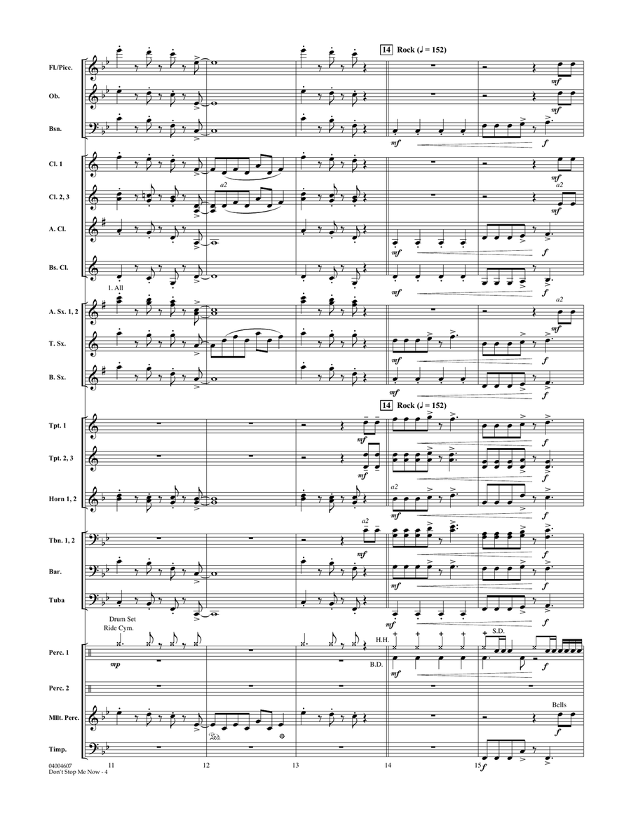 Don't Stop Me Now - Conductor Score (Full Score) Concert Band scores gallery preview page 4