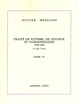 Book cover for Traite De Rythme, De Couleur, Et D'ornithologie Vol.4 (book)