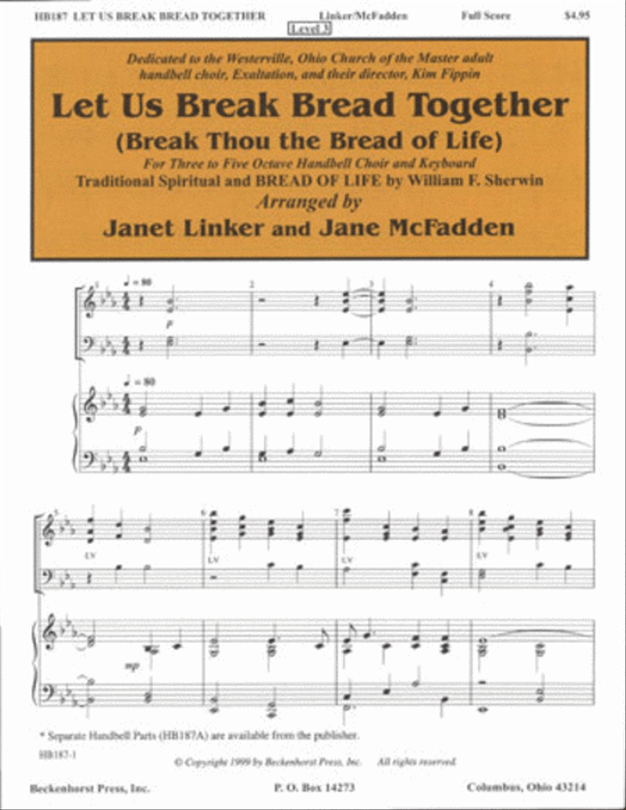 Let Us Break Bread Together - full score Handbell Choir scores gallery preview page 1