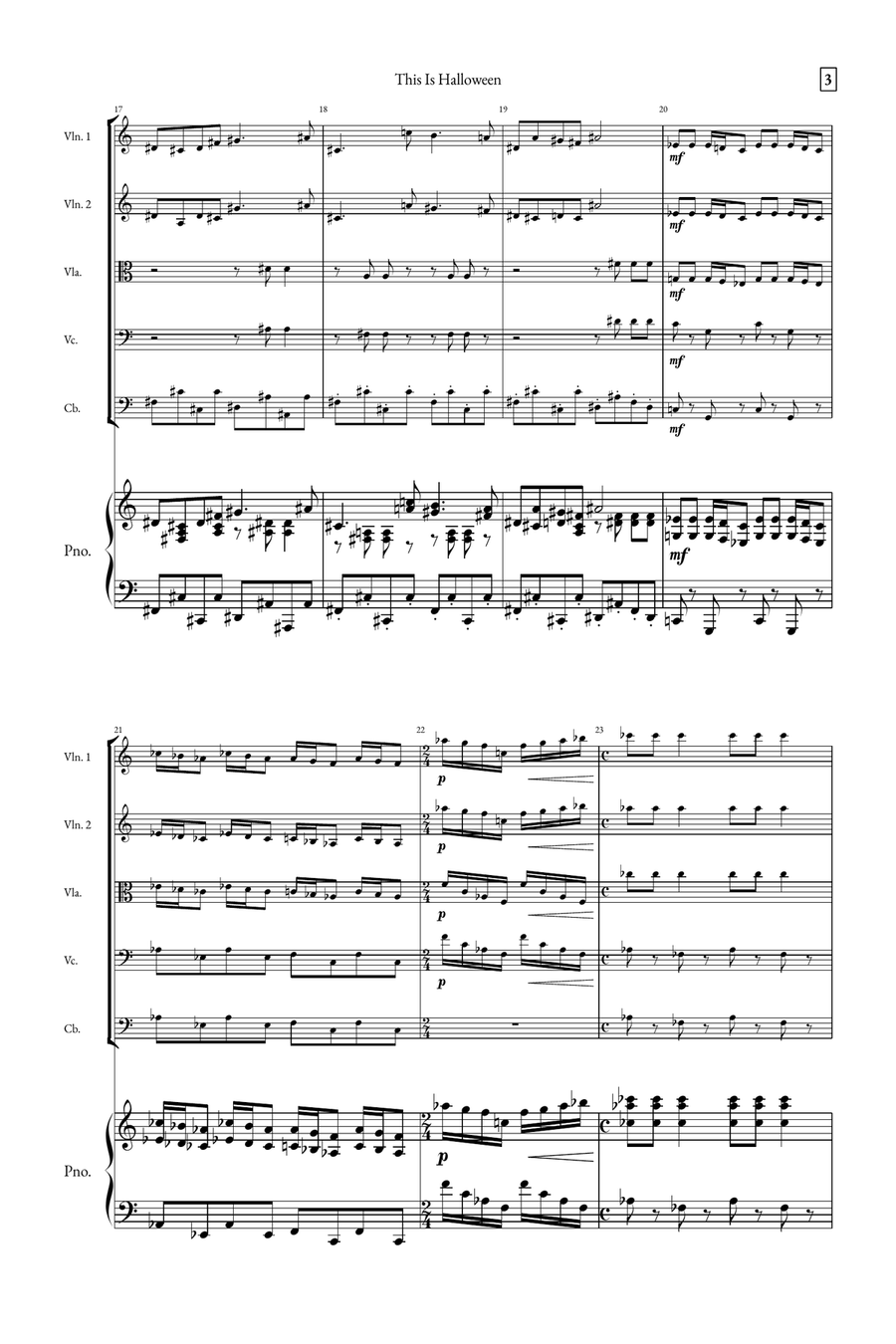 This Is Halloween String Quintet scores gallery preview page 3