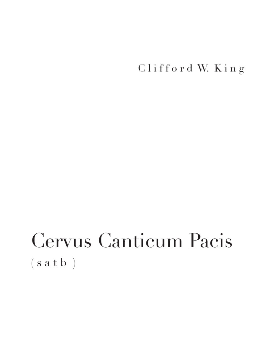 Cervus Canticum Pacis ( s a t b ) image number null
